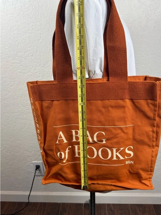 Barnes & Noble Terracotta Canvas Tote Inside Pockets EUC #BookTok - Picture 5 of 9